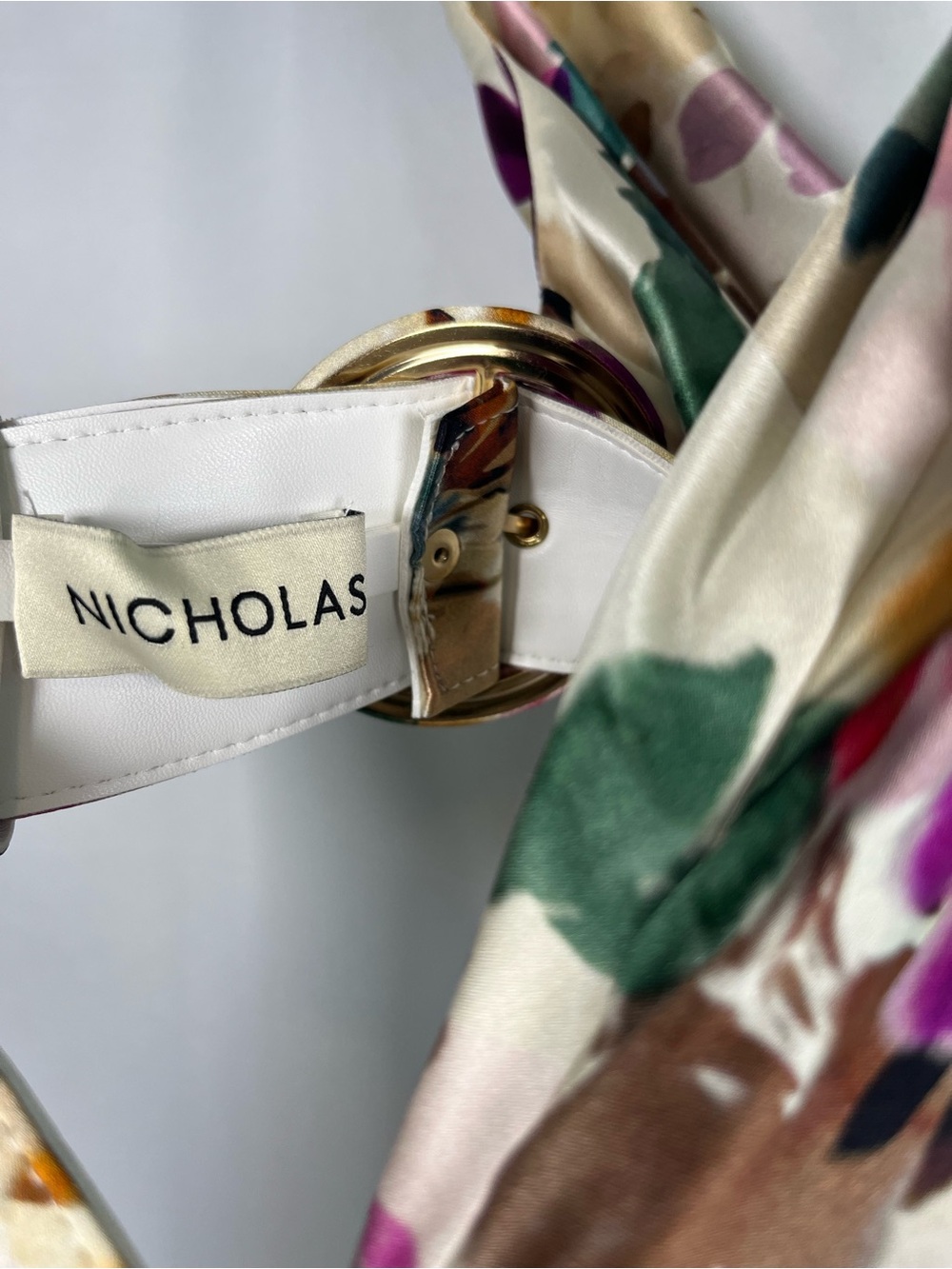 Nicholas floral nahara lark belted slip maxi dress silk cowl neck US SZ 8 EUC - Picture 7 of 13